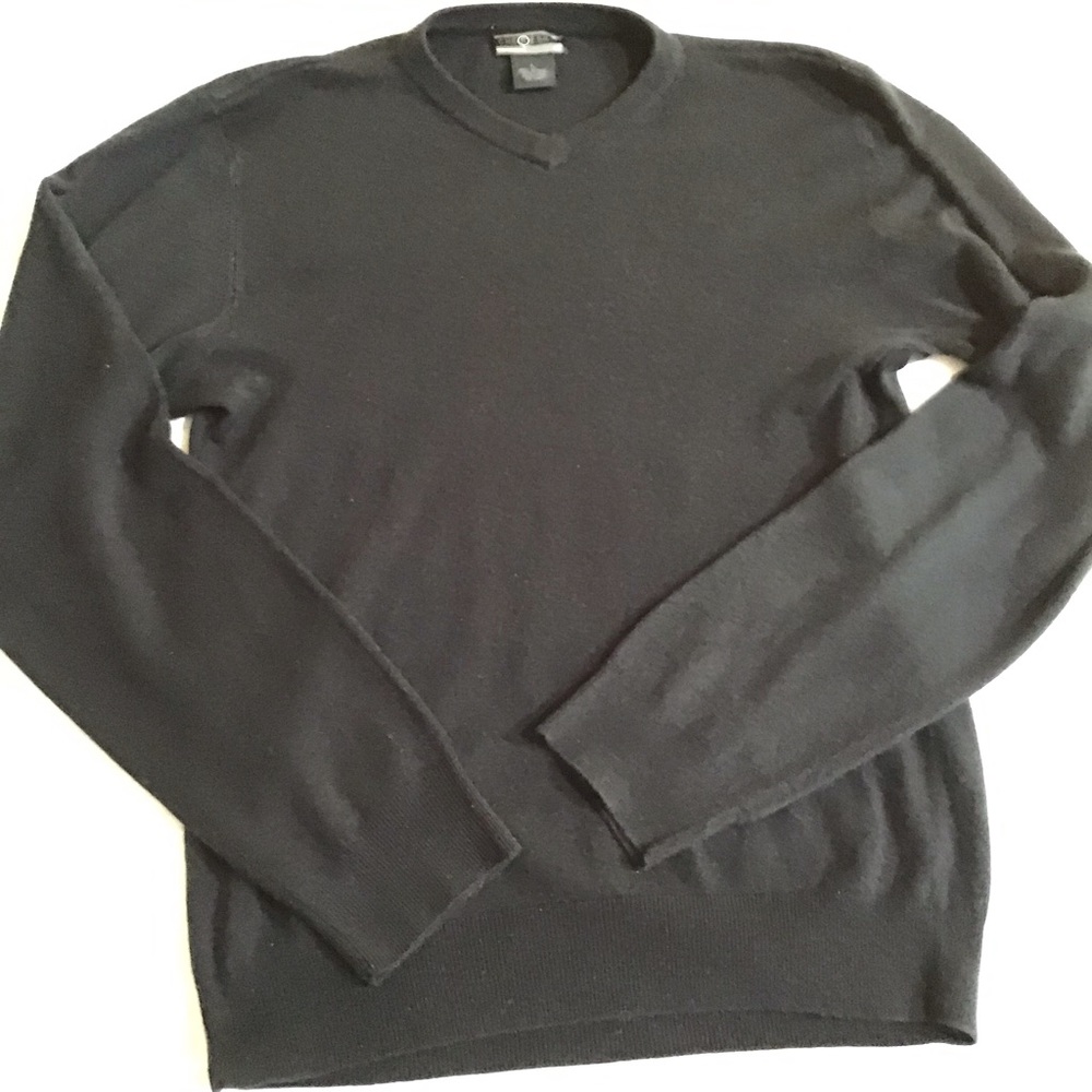 Chereskin Sweater Mens Sz Large Black V-Neck Lightweight Long Sleeve